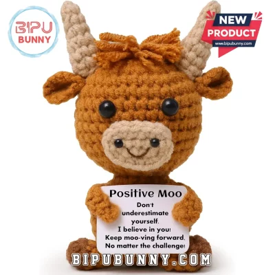 Mini Highland Cow Crochet Emotional Support Doll