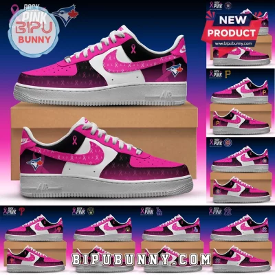 MLB Team Breast Cancer Awareness Nike Air Force 1 Custom Sneakers