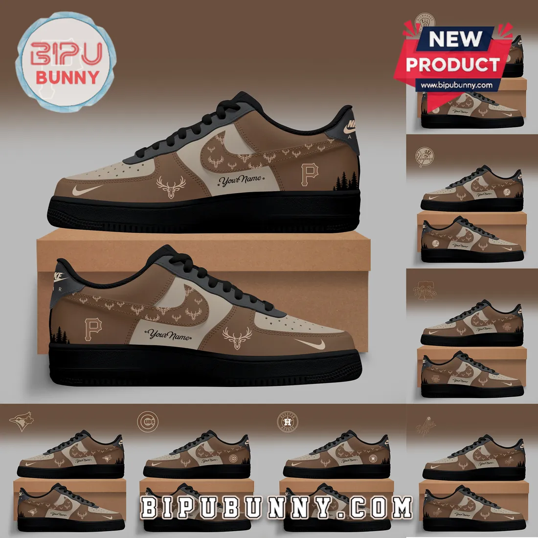 MLB Team Hunting Season Edition Custom Nike Air Force 1 Sneakers MLB Team Hunting Season Edition Custom Nike Air Force 1 Sneakers