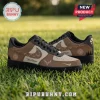 Custom Chicago Cubs themed leather sneakers in brown and tan with deer head patterns and personalized name space.!