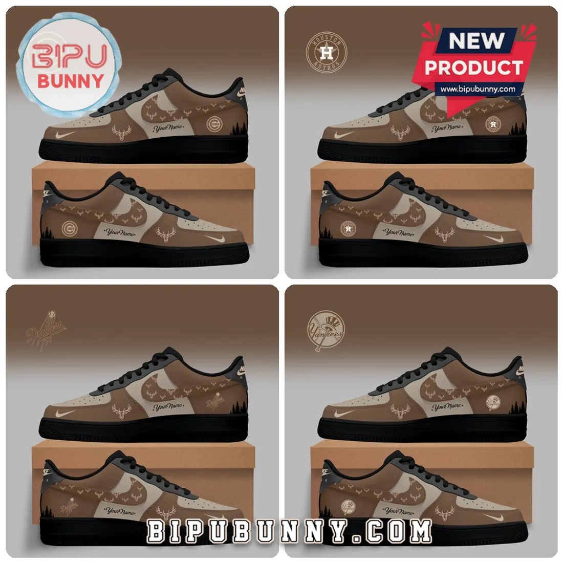 MLB Team Hunting Season Edition Custom Nike Air Force 1 Sneakers MLB Team Hunting Season Edition Custom Nike Air Force 1 Sneakers