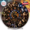 Mortal Kombat circular wall clock featuring Scorpion, Sub-Zero, and Raiden around a dragon logo face with Roman numerals.!