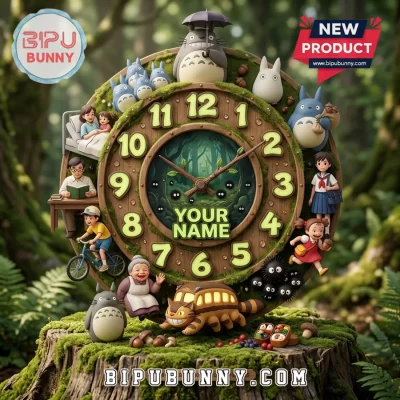 My Neighbor Totoro Sculpted Wooden Wall Clock