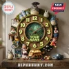 My Neighbor Totoro themed round wooden wall clock with glow-in-the-dark numbers, moss texture, and miniature figurines.!