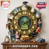 Totoro themed wall clock with mossy wood frame, 3D anime character figures, glow in the dark numbers, and name plate area.!