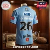 Light blue NSWRL rugby league jersey featuring number 26, GIO logo, and Jim Beam sponsor print on a wooden display shelf.!