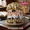 New York Knicks championship desk ornament featuring a gold-toned team plaque with basketball players and a trophy.!