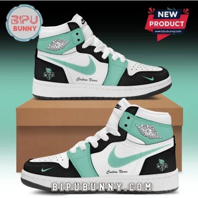 New York Liberty WNBA Custom Nike Air Jordan High Top Sneakers New York Liberty WNBA Custom Nike Air Jordan High Top Sneakers