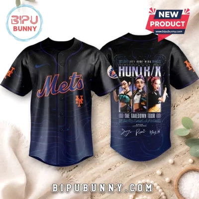 New York Mets Kpop Demon Hunters Black Baseball Jersey