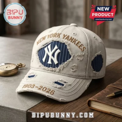 New York Yankees 1903-2026 Distressed Beige Baseball Cap