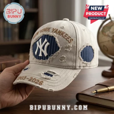 New York Yankees 1903-2026 Distressed Beige Baseball Cap