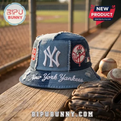 New York Yankees Distressed Denim Bucket Hat