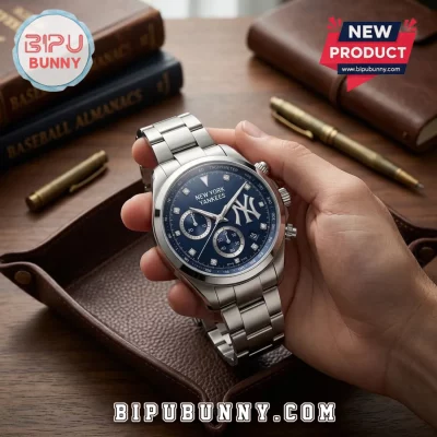 New York Yankees Navy Blue Stainless Steel Chronograph Watch