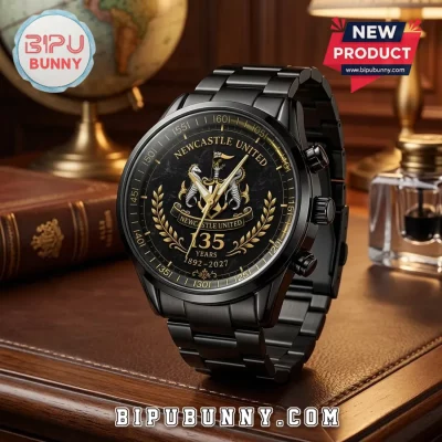 Newcastle United 135th Anniversary Black Stainless Steel Watch
