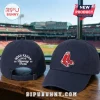 Navy blue baseball cap featuring embroidered red socks on front and Noah Kahan Live at Fenway Park 2026 text on back.!
