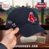 Navy blue Boston Red Sox baseball cap with embroidered red socks logo and 4 Historic Nights at Fenway Park side text.!