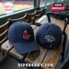 Navy blue baseball caps featuring embroidered red socks logo and white text Noah Kahan Live At Fenway Park 2026.!