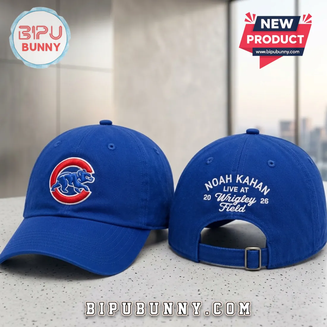 Noah Kahan Chicago Cubs Wrigley Field 2026 Blue Baseball Hat Noah Kahan Chicago Cubs Wrigley Field 2026 Blue Baseball Hat
