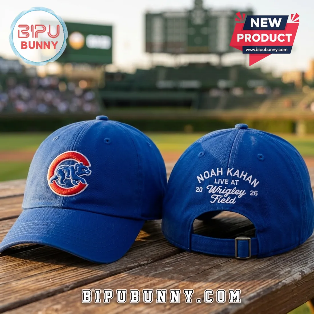 Noah Kahan Chicago Cubs Wrigley Field 2026 Blue Baseball Hat Noah Kahan Chicago Cubs Wrigley Field 2026 Blue Baseball Hat