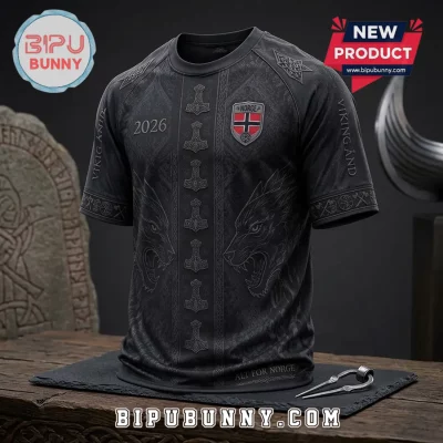 Norway Football 2026 Black Viking T-Shirt Norway Football 2026 Black Viking T-Shirt