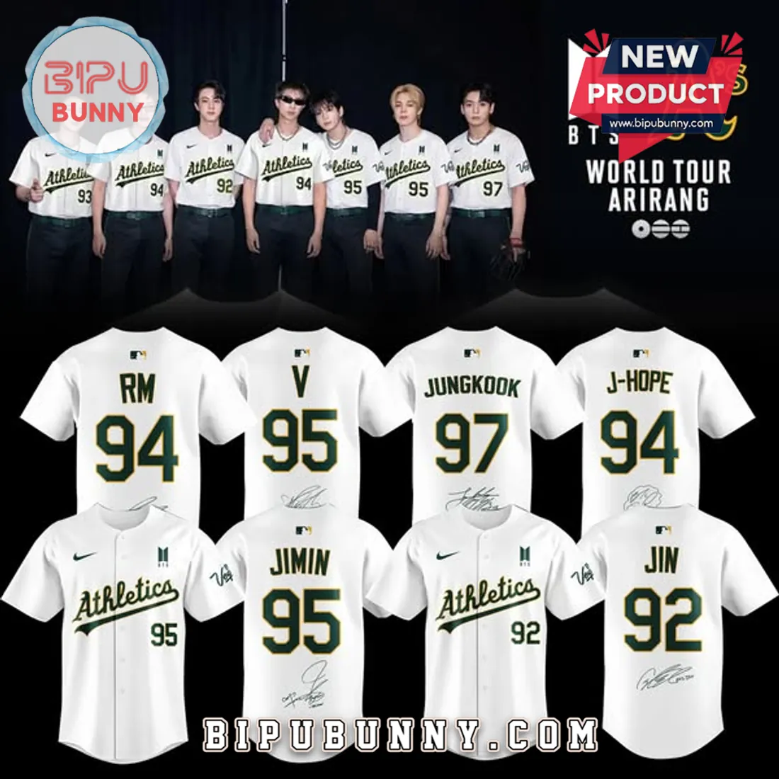 Oakland Athletics x BTS 2026 Limited Edition Baseball Jersey Oakland Athletics x BTS 2026 Limited Edition Baseball Jersey