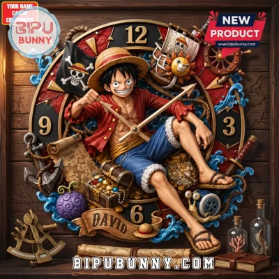 One Piece Luffy Personalized Wall Clock