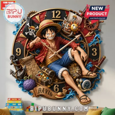 One Piece Luffy Personalized Wall Clock