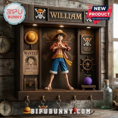 One Piece Monkey D. Luffy Wooden Key Rack