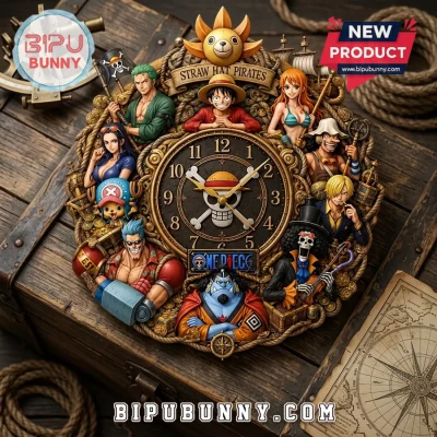 One Piece Straw Hat Pirates Sculpted Resin Wall Clock