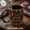 Ozzy Osbourne Prince of Darkness ceramic mug with 3D bats, skulls, guitars, and a bat-shaped metal stirring spoon.!