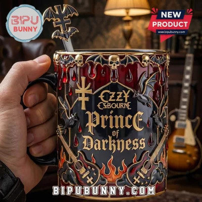 Ozzy Osbourne Prince of Darkness Bat Motif Coffee Mug