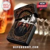 Ozzy Osbourne collectible metal lighter featuring ornate gold frames, black finish, and Rock Legend 1948-2025 text print.!