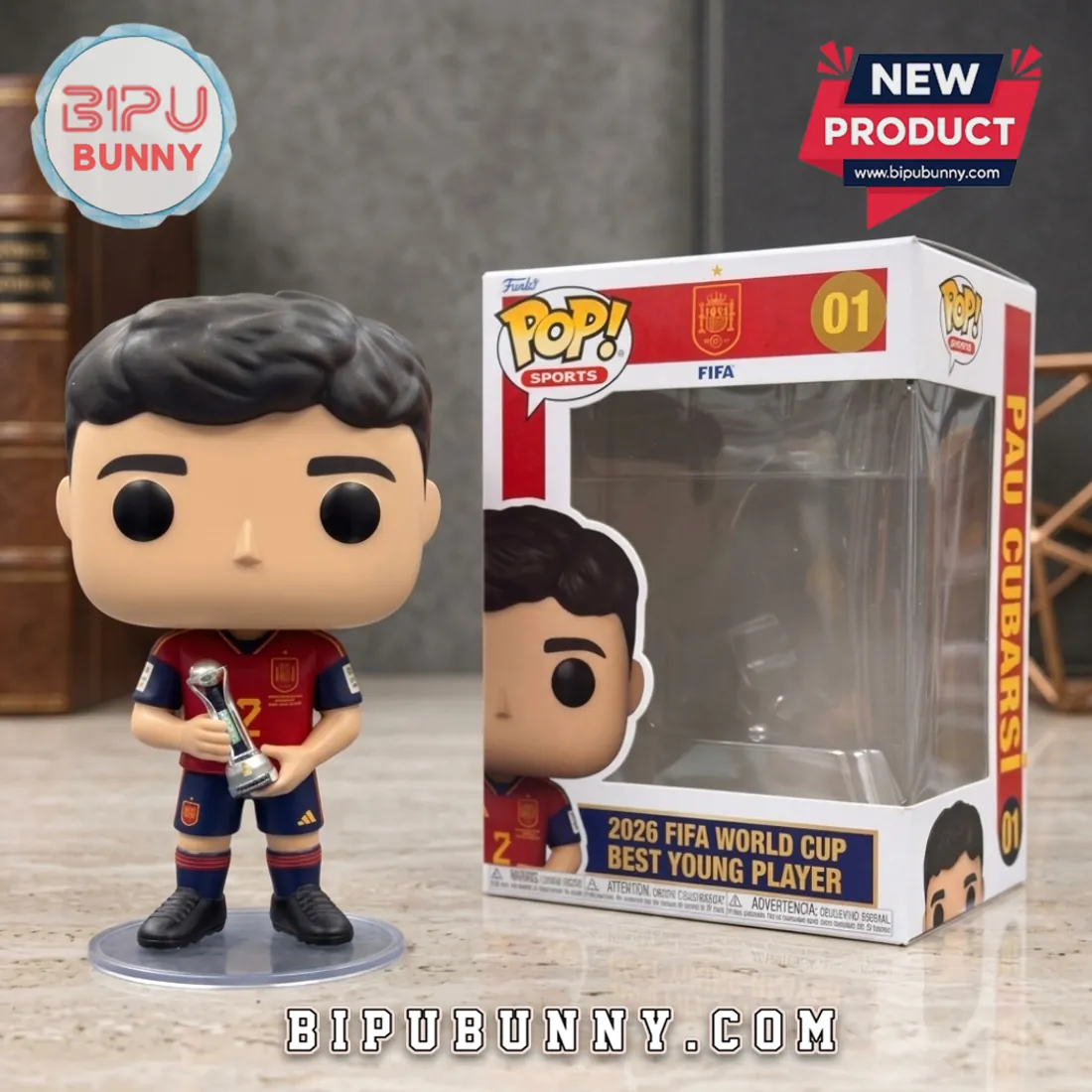 Pau Cubarsi Spain 2026 World Cup Vinyl Figure Pau Cubarsi Spain 2026 World Cup Vinyl Figure
