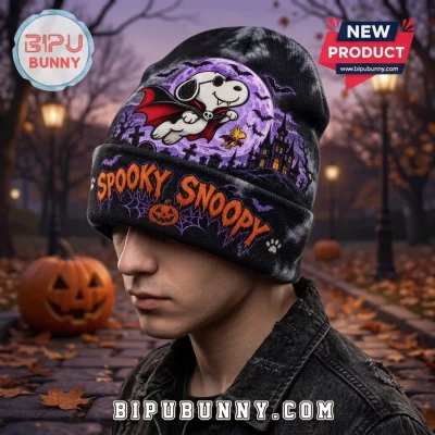 Peanuts Spooky Snoopy Tie-Dye Halloween Beanie Hat