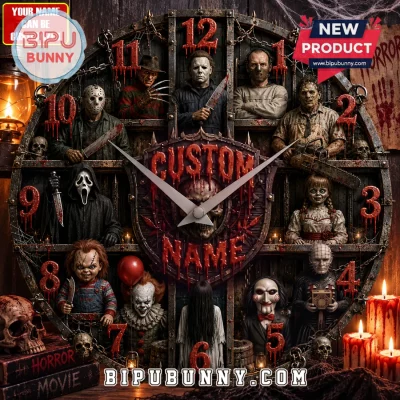 Personalized Horror Movie Characters Wall Clock