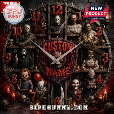 Personalized Horror Movie Characters Wall Clock