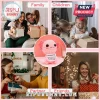 Pink crochet axolotl plush holding a positive message card in a four-panel gift-giving lifestyle collage.!