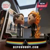 Pink Floyd Wish You Were Here vinyl figure set featuring two men shaking hands with one figure engulfed in orange flames.!