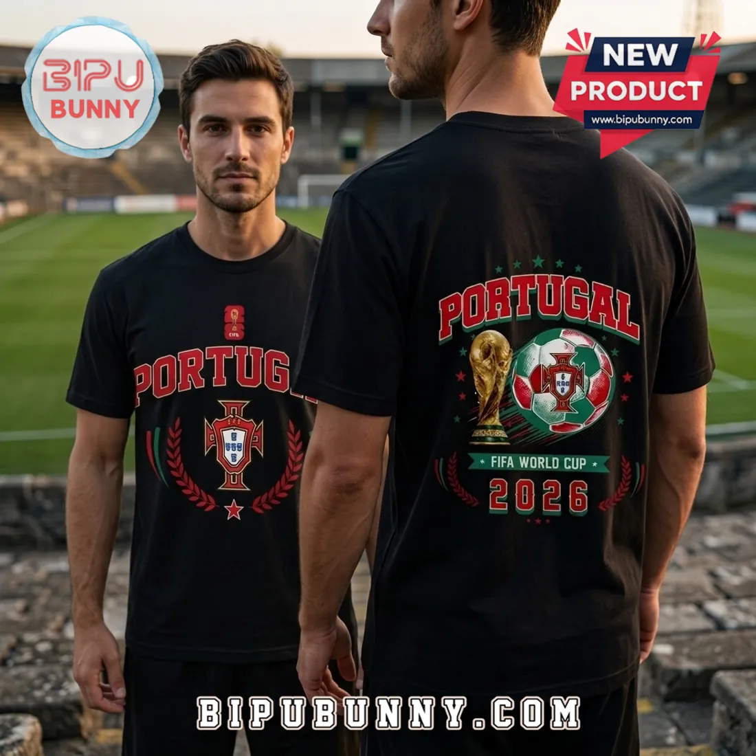 Portugal National Football Team FIFA 2026 Black T-Shirt Portugal National Football Team FIFA 2026 Black T-Shirt
