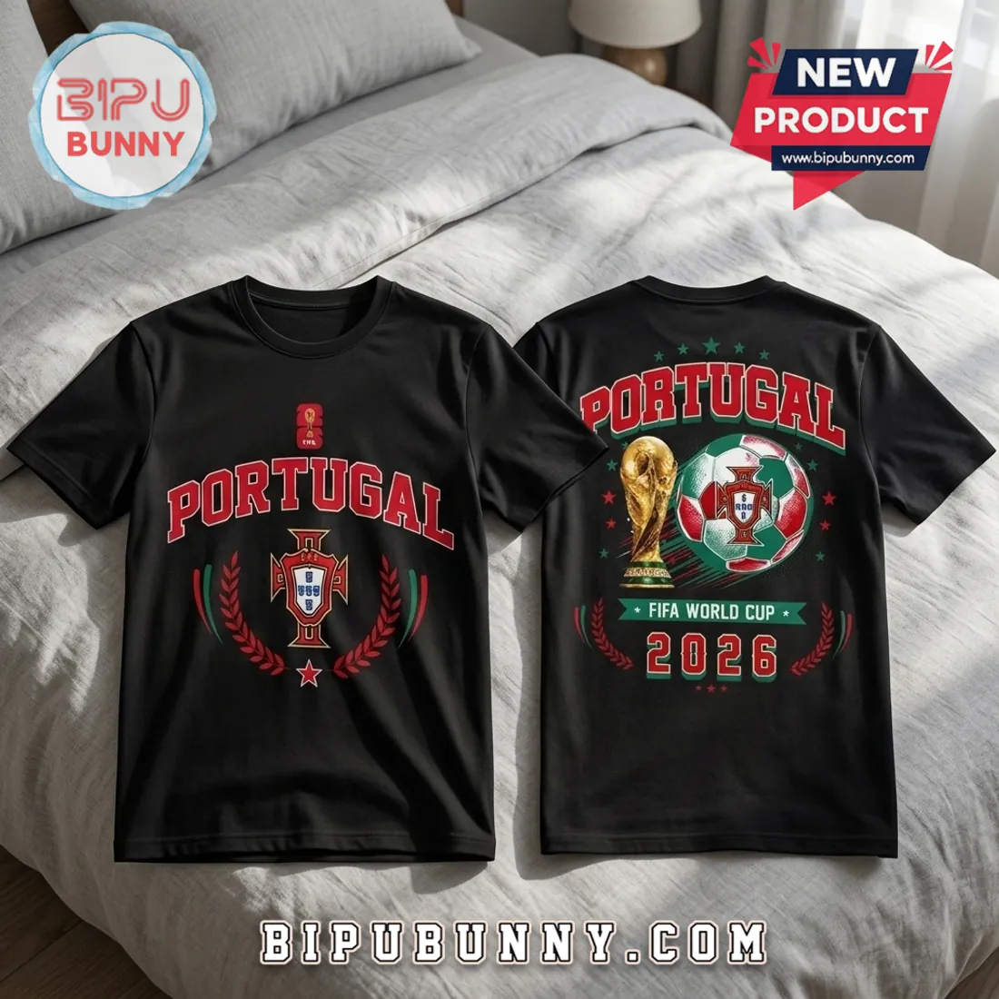 Portugal National Football Team FIFA 2026 Black T-Shirt Portugal National Football Team FIFA 2026 Black T-Shirt