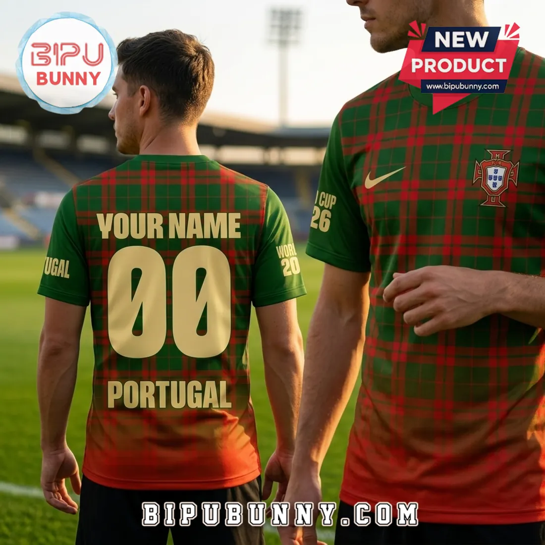 Portugal National Team 2026 Tartan Plaid Shirt Portugal National Team 2026 Tartan Plaid Shirt