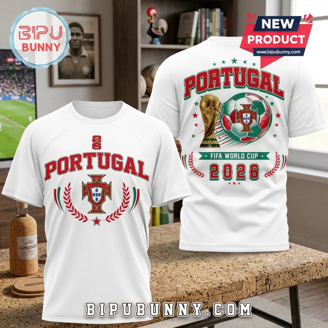 Portugal National Team FIFA 2026 World Cup White T-Shirt Portugal National Team FIFA 2026 World Cup White T-Shirt