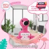 Pink crochet flamingo plush holding a sign that reads You are totally flamazingly and flocking fabulous.!