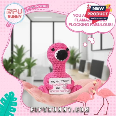 Positive Flamingo Crochet Emotional Support Dolls