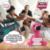 Crocheted pink flamingo plush holding a sign reading You are totally flamazing and flocking fabulous on a wooden desk.!