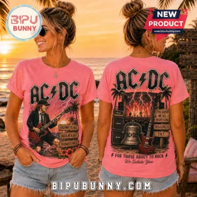 Premium ACDC Pink Retro Music T-Shirt
