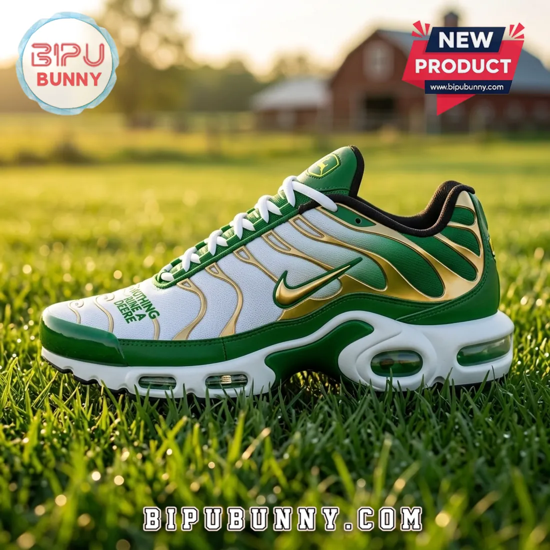 Premium John Deere Green Gold Athletic Air Max Sneakers Premium John Deere Green Gold Athletic Air Max Sneakers