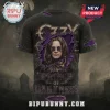 Premium Ozzy Osbourne Prince of Darkness T-Shirt featuring a purple ripped fabric effect, portrait, bat, and gothic logo.