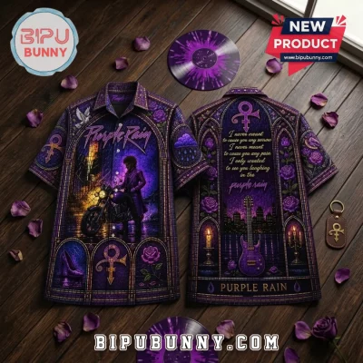 Premium Prince Purple Rain Stained Glass Hawaiian Shirt