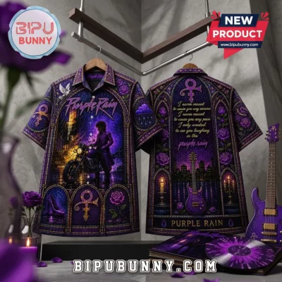 Premium Prince Purple Rain Stained Glass Hawaiian Shirt